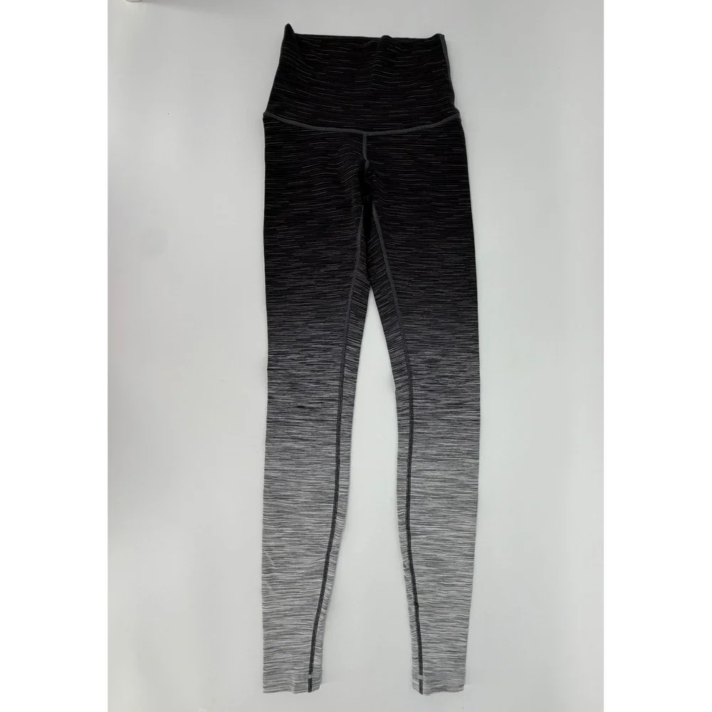 Lululemon Ombre Space Dye High Rise Leggings Black Grey Size 4 Yoga Training